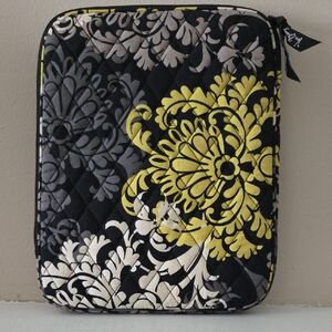 Elegant Black and Yellow Quilted Pouch